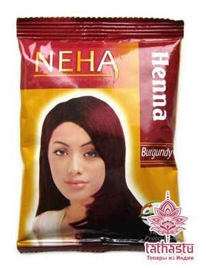 Хна для волос - цвет Бургунди (темно бордовый, винный). Tathastu товары и индии